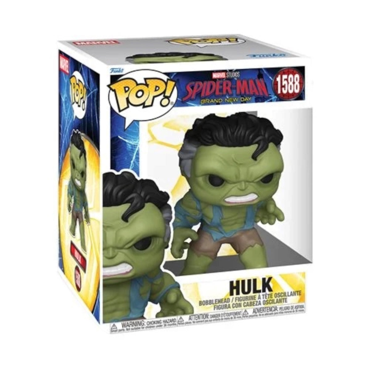 Funko Hulk Spider-Man: Brand New Day Super 6-inch Funko Pop! figure featuring Hulk in Spider-Man costume, detailed collectible toy