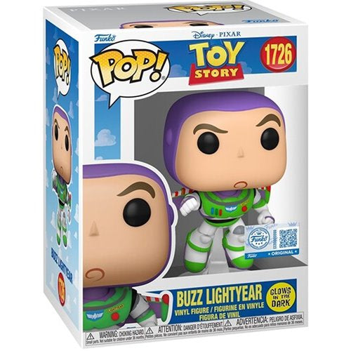 Buzz Lightyear Toy Story Funko Pop! vinyl figure with glow-in-the-dark details, collectible figure #1726.