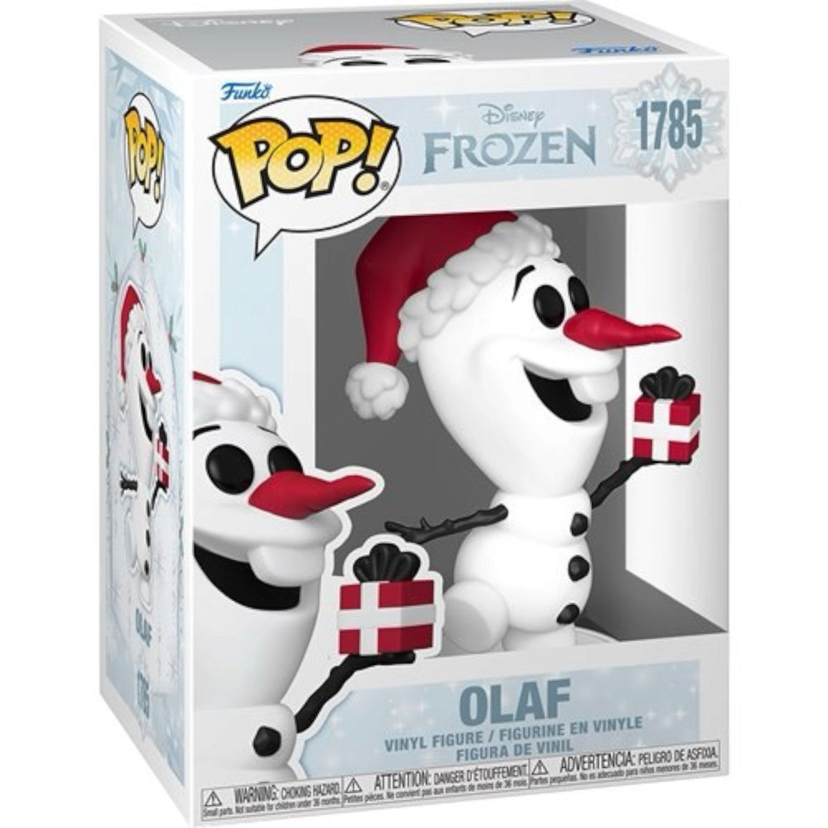 Frozen Olaf Funko Pop! vinyl figure, collectible holiday decor featuring the beloved snowman from Disney's Frozen.
