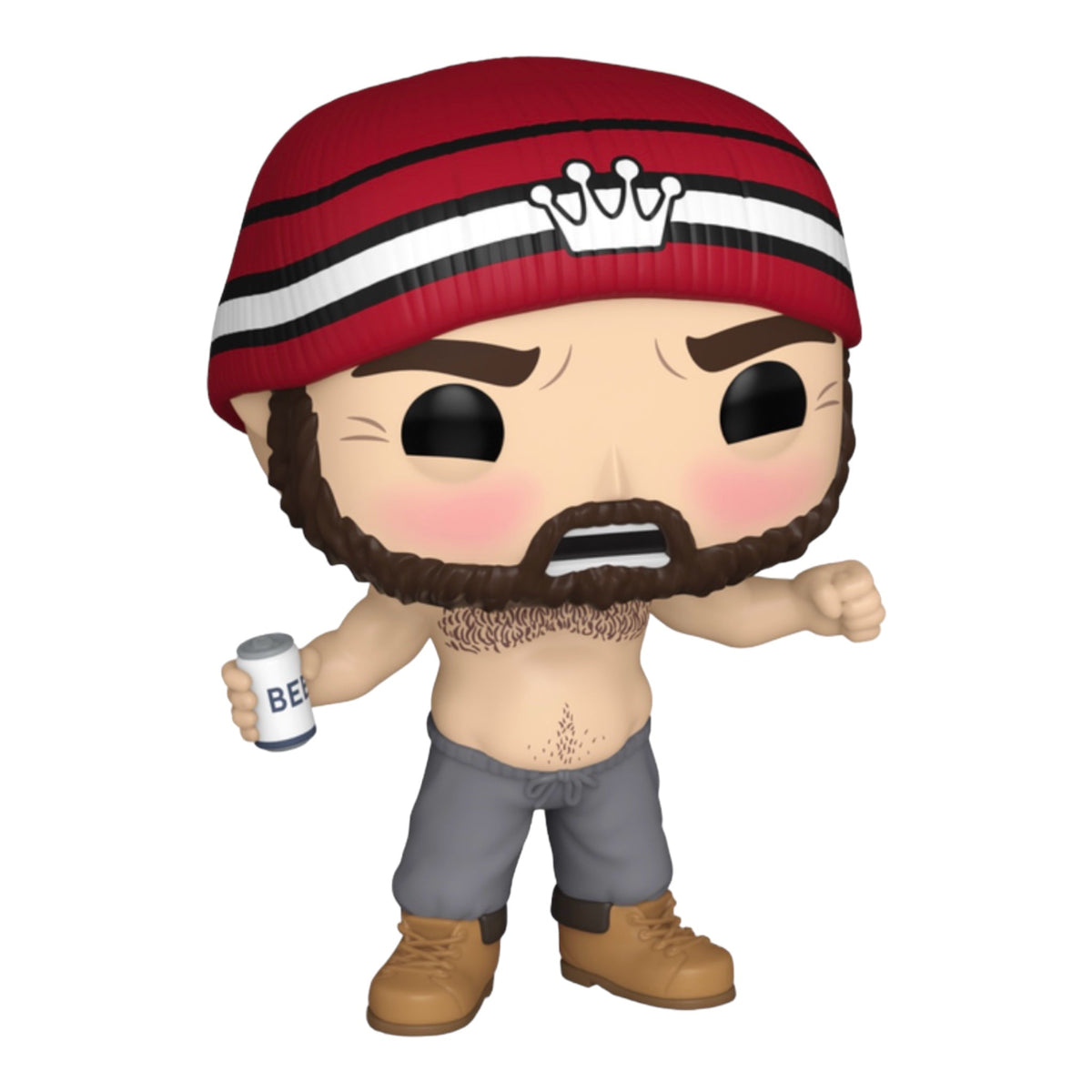 Funko Jason Kelce shirtless POP! Vinyl figure with protective display case, featuring detailed sports collectible design