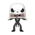 Funko Pop! vinyl figure of Jack Skellington with a scary face from Nightmare Before Christmas, featuring detailed features and signature design.