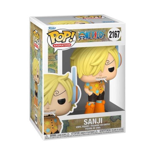 Funko One Piece Sanji vinyl figure with detailed design, collectible Funko Pop! figure featuring Sanji from the anime series.