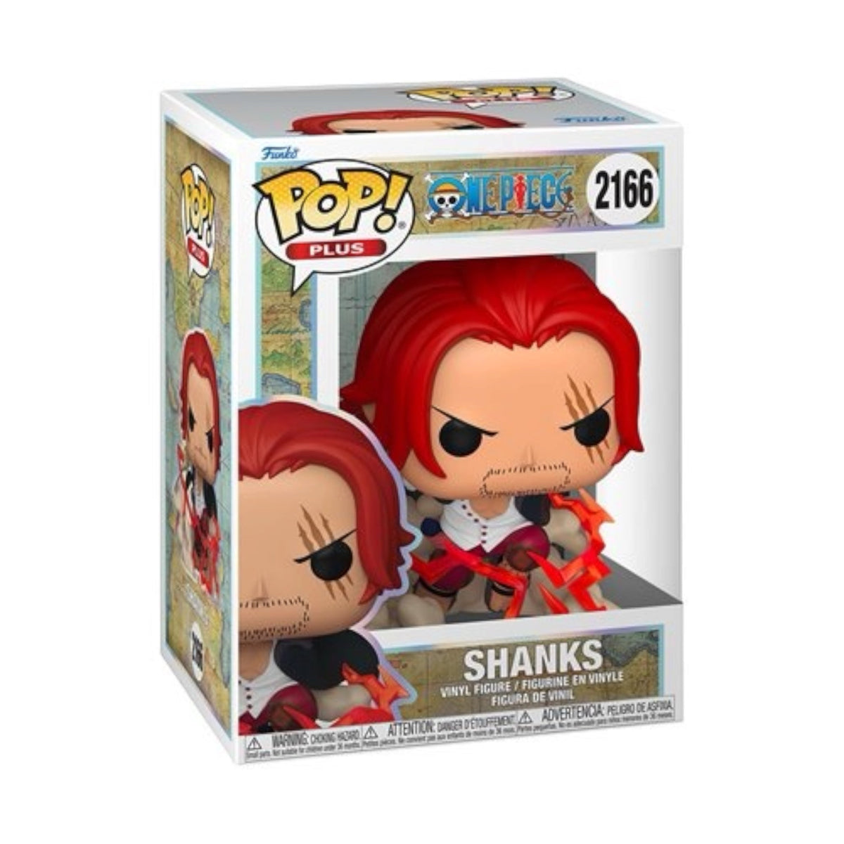 Funko One Piece Shanks vinyl figure from the Funko Pop! series, featuring detailed design and classic character pose.