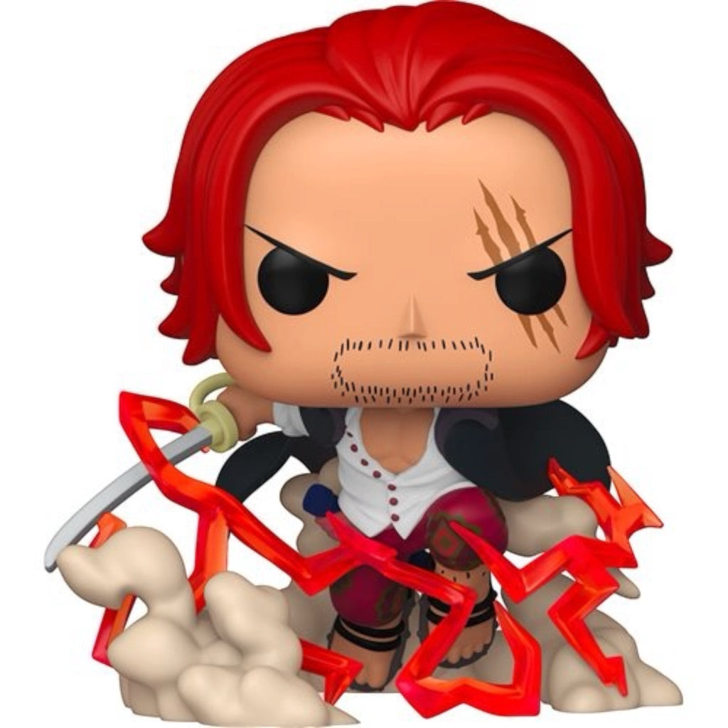 Funko Pop! vinyl figure of Shanks from One Piece, collectible Funko figure with detailed design and vibrant colors.
