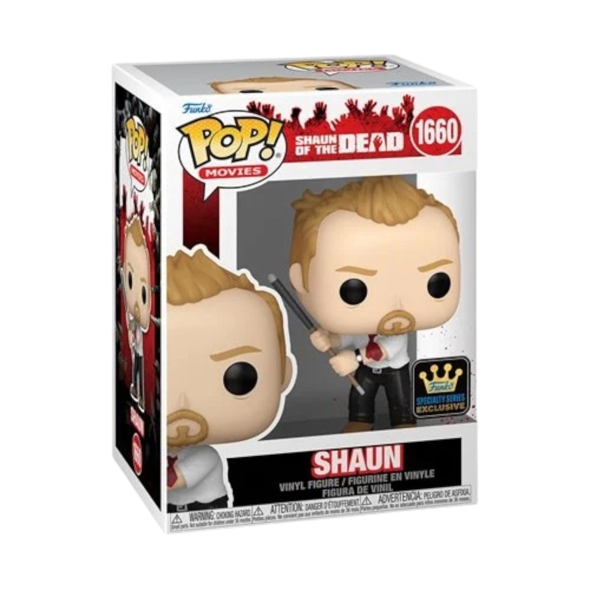 Shaun of the Dead Shaun Funko Pop! vinyl figure #1660 by Funko, depicting Shaun in collectible stylized vinyl form.