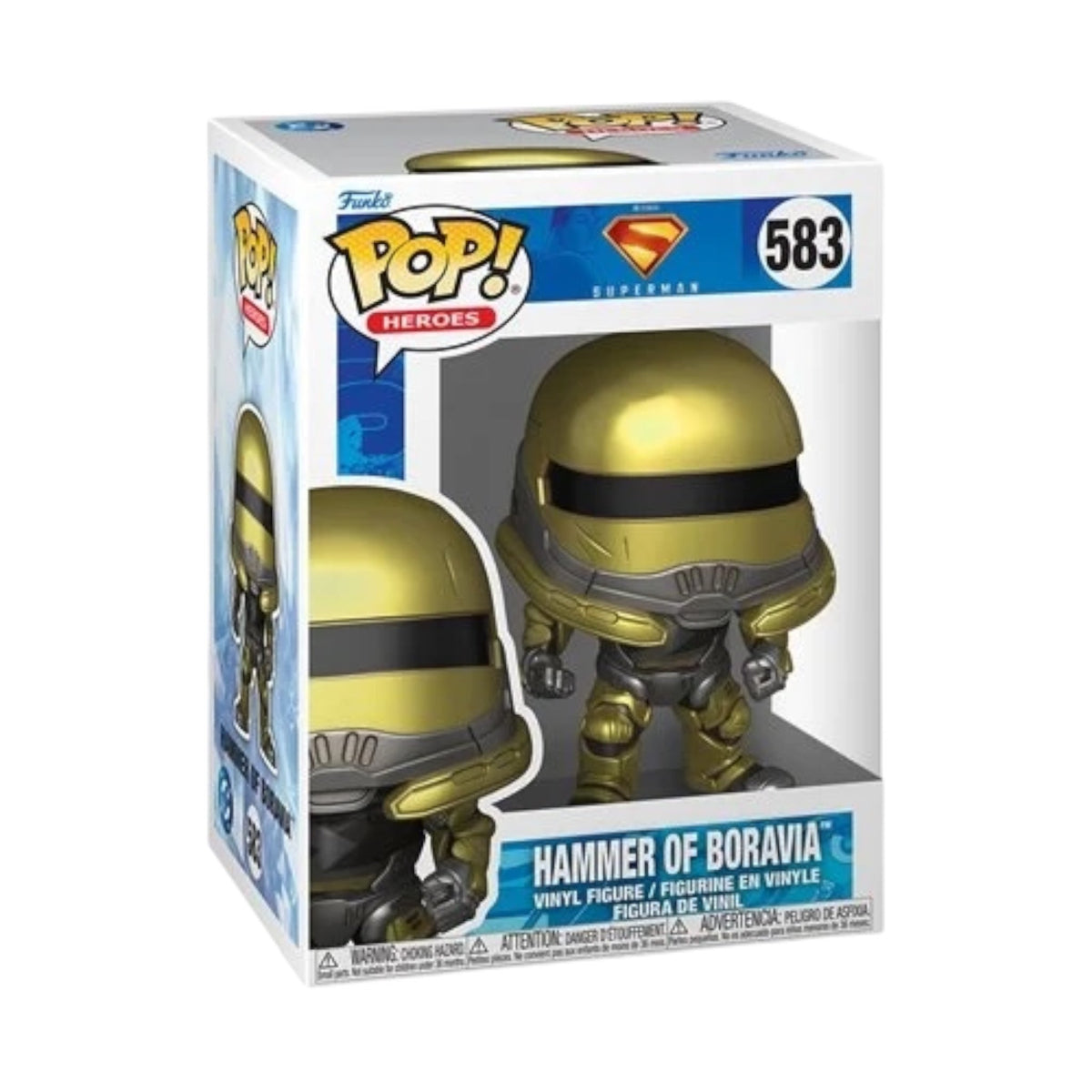 Superman Hammer of Boravia Funko Pop! vinyl figure, featuring Superman in a dynamic pose with his iconic costume and detailed design.