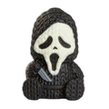 Glow-in-the-dark Ghost Face vinyl toy figure by Handmade By Robots, 1.75-inch micro collectible handmade toy.