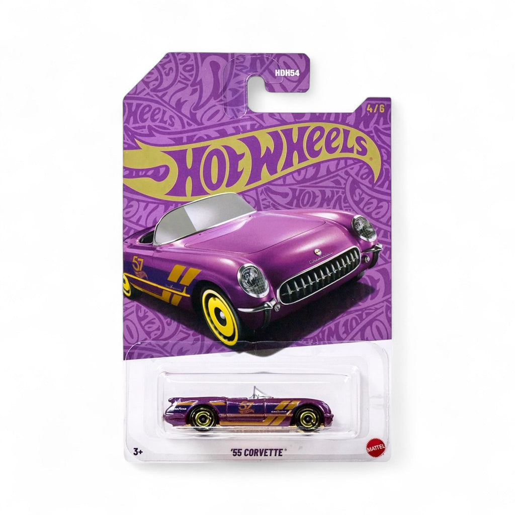 Hot Wheels Pearl & Chrome 2025 57th Anniversary 1955 Corvette Vehicle 4 - Deep Nerdd