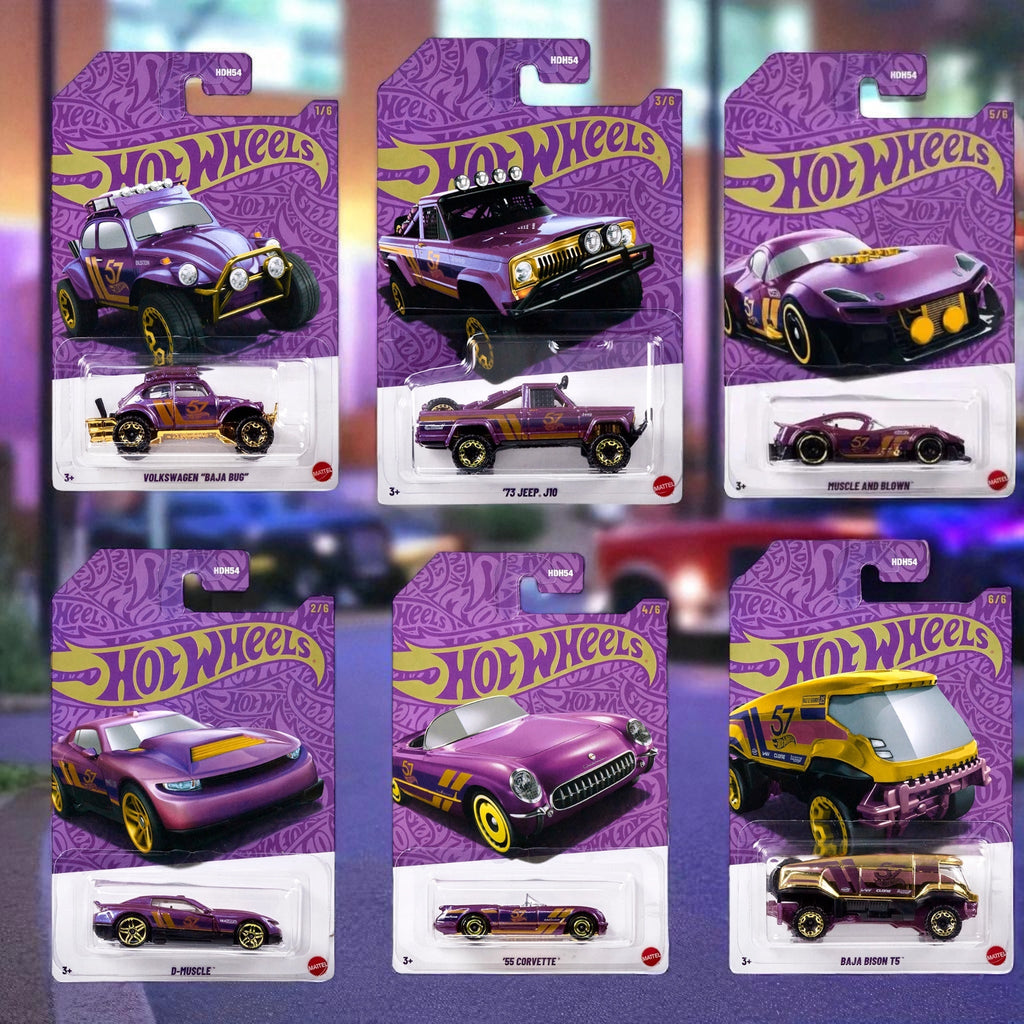 Hot Wheels Pearl & Chrome 2025 57th Anniversary Vehicle - 1 Mystery Car - Deep Nerdd
