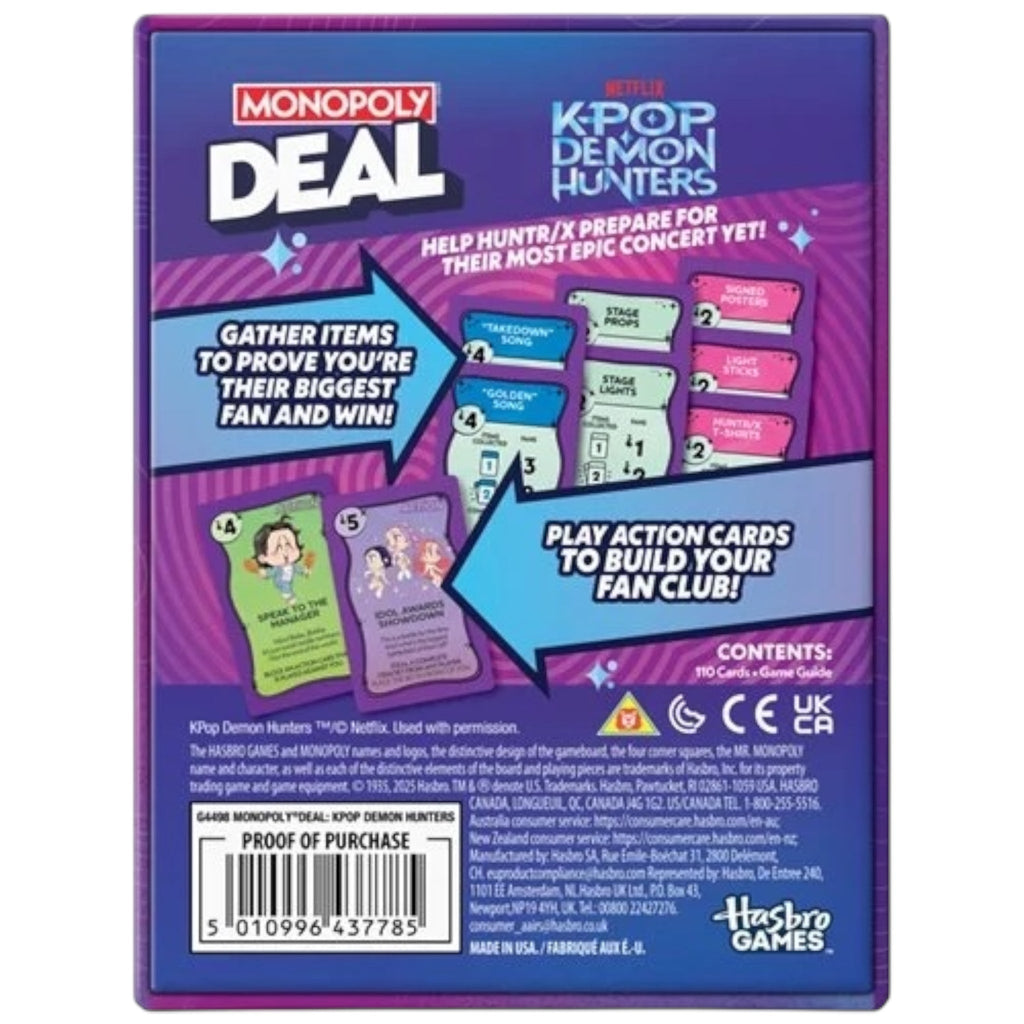 KPop Demon Hunters Monopoly Deal Card Game - PRE ORDER - Deep Nerdd