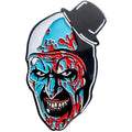 Terrifier 2 Art the Clown head enamel pin from Trick or Treat Studios, featuring detailed clown face design on a pin.