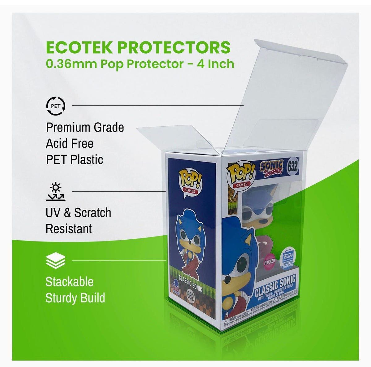 Deep Nerdd Funko POP! Vinyl figure protector case, clear plastic enclosure for displaying and safeguarding collectible figures.