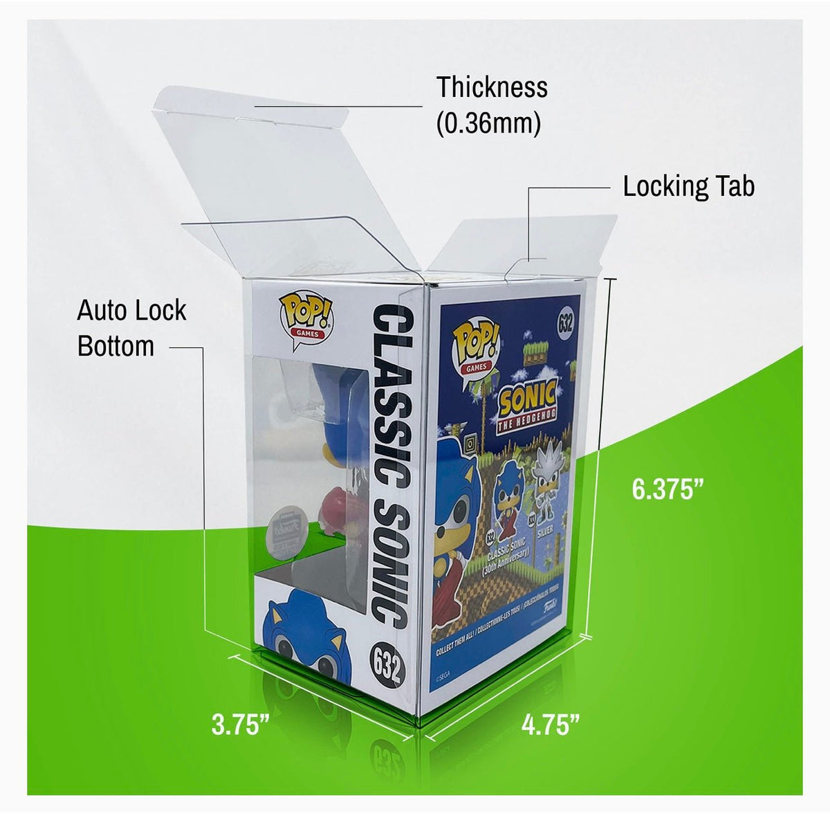 Deep Nerdd Funko POP! Vinyl figure protector case, transparent plastic enclosure for displaying and safeguarding collectible figures.